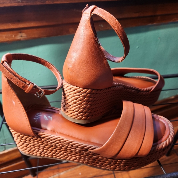 Sarto by Franco Sarto Via Flatform Sandals Rope Espadrille Red Brown, Size 7.5 - Picture 2 of 6